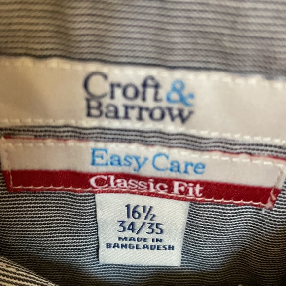 Croft & Barrow classic fit blue thin striped dress shirt - Picture 2 of 6